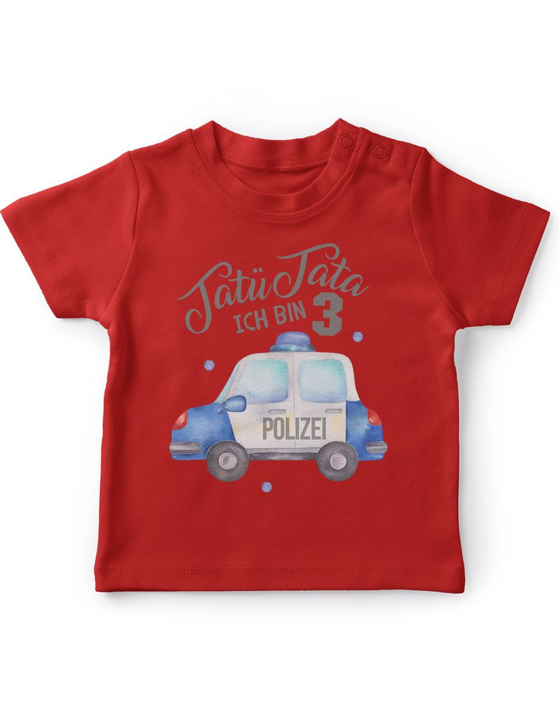 Baby / Kinder T-Shirt mit Spruch Ich bin 3 - Polizei - von Mikalino