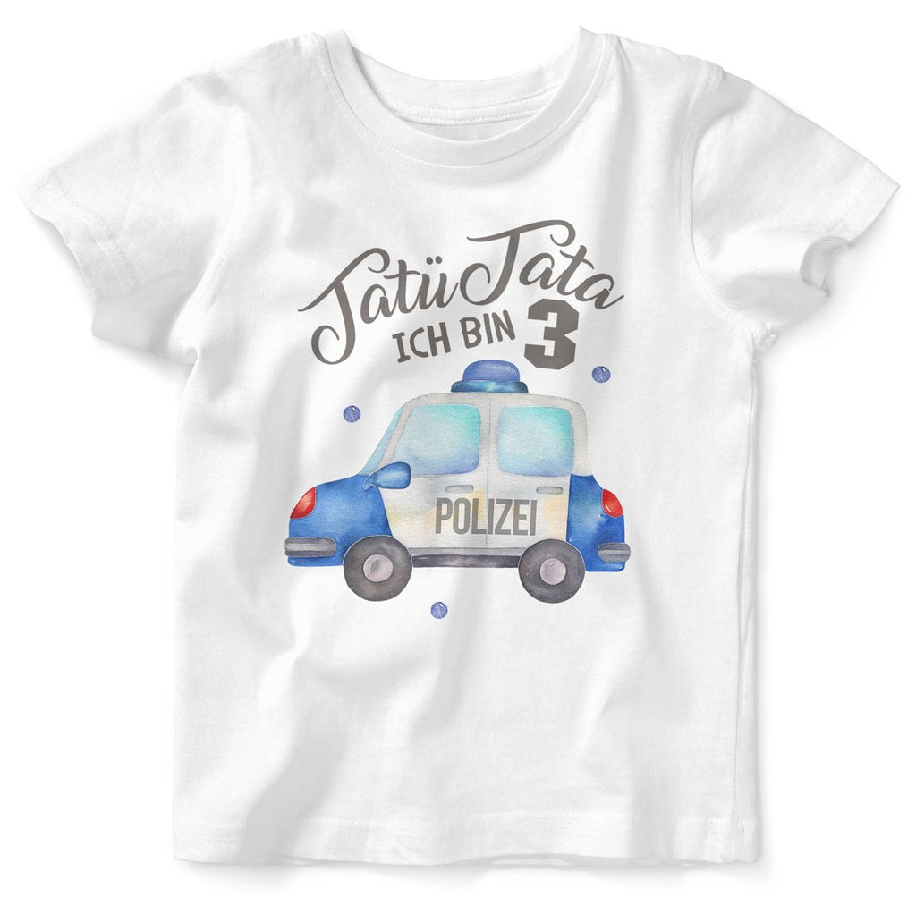 Baby / Kinder T-Shirt mit Spruch Ich bin 3 - Polizei - von Mikalino