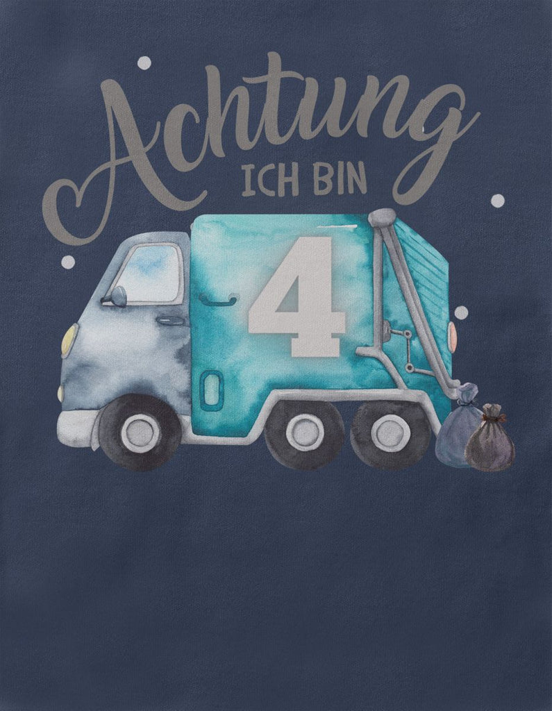 Kinder T-Shirt Achtung ich bin 4 - Müllabfuhr - von Mikalino