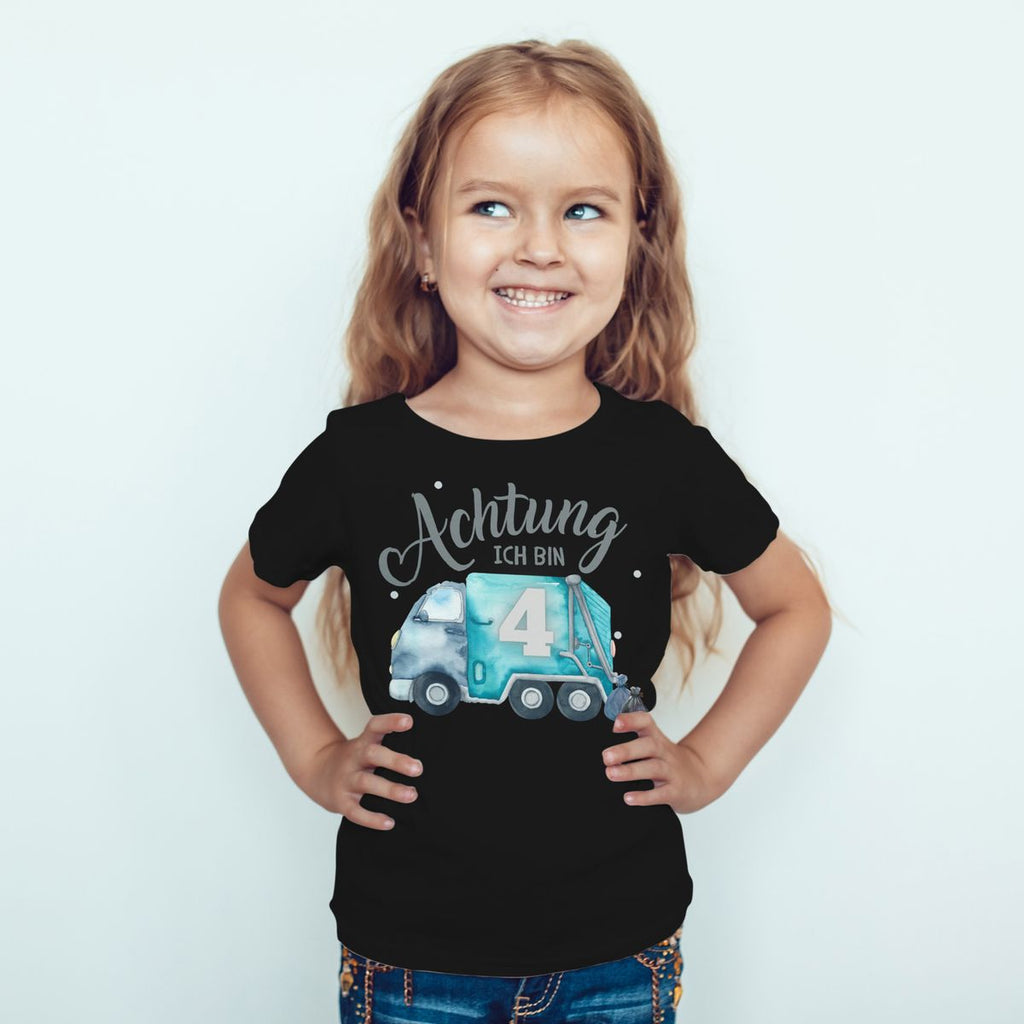 Kinder T-Shirt Achtung ich bin 4 - Müllabfuhr - von Mikalino