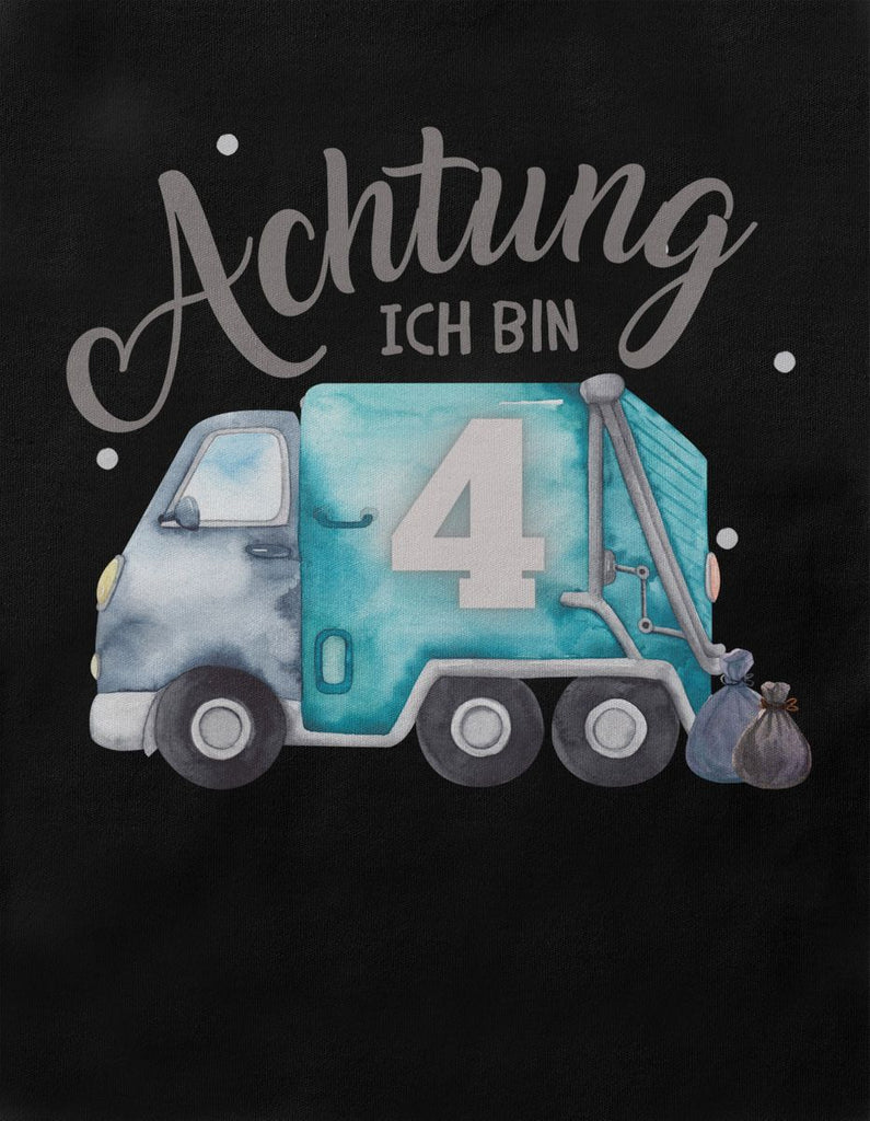 Kinder T-Shirt Achtung ich bin 4 - Müllabfuhr - von Mikalino