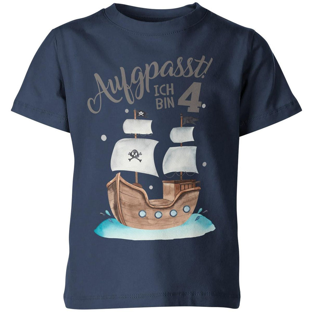 Kinder T-Shirt Aufgepasst ! Ich bin 4 - Pirat - von Mikalino