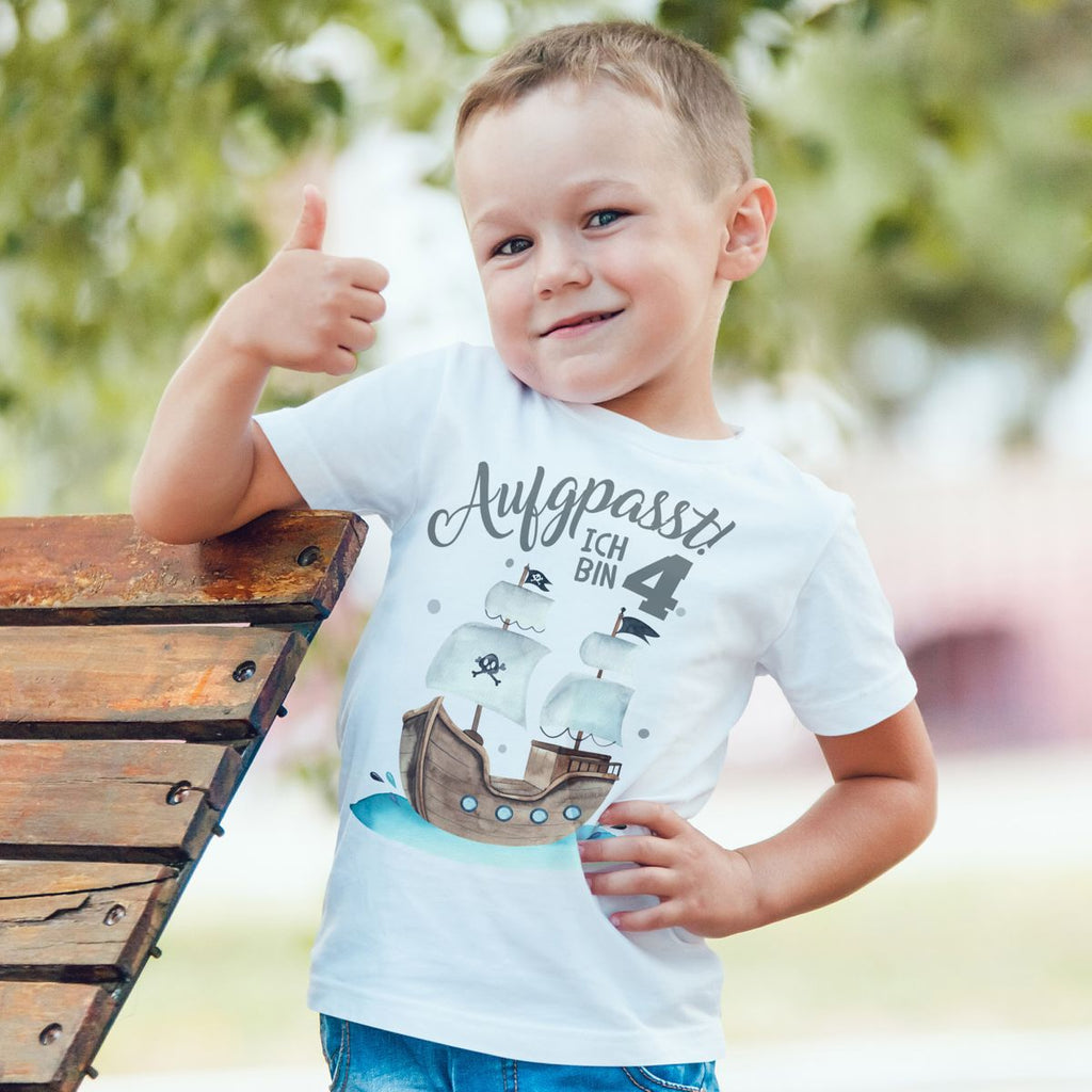 Kinder T-Shirt Aufgepasst ! Ich bin 4 - Pirat - von Mikalino