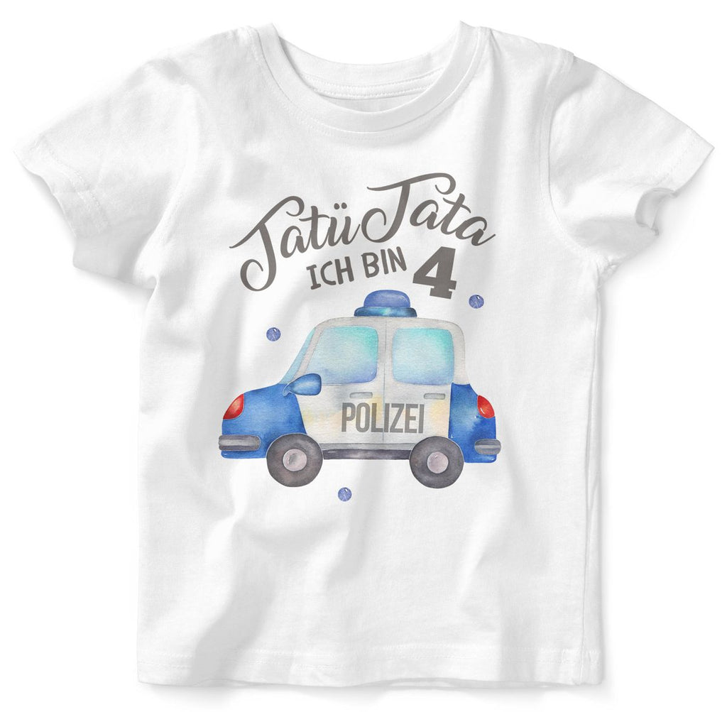 Kinder T-Shirt Tatü Tata ich bin 4 - Polizei - von Mikalino