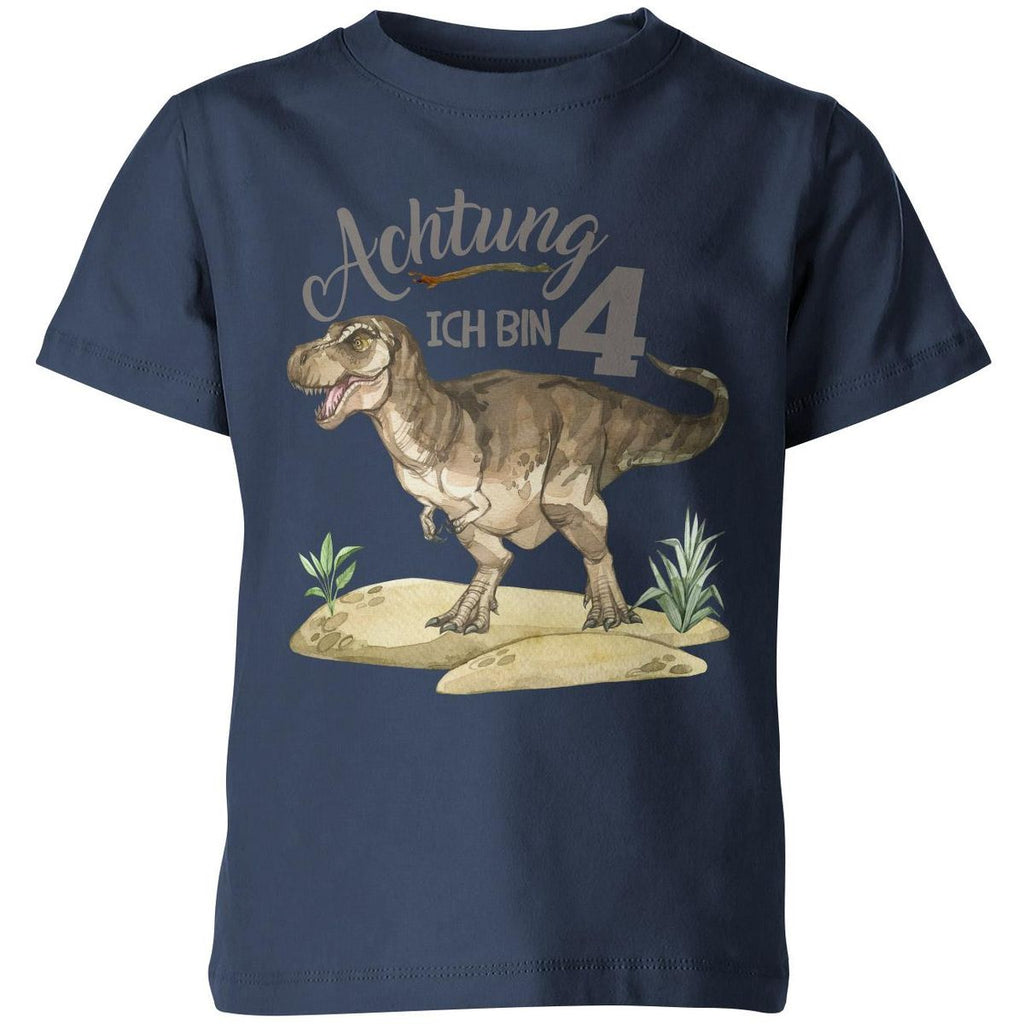 Kinder T-Shirt Achtung ich bin 4 - T-Rex - von Mikalino