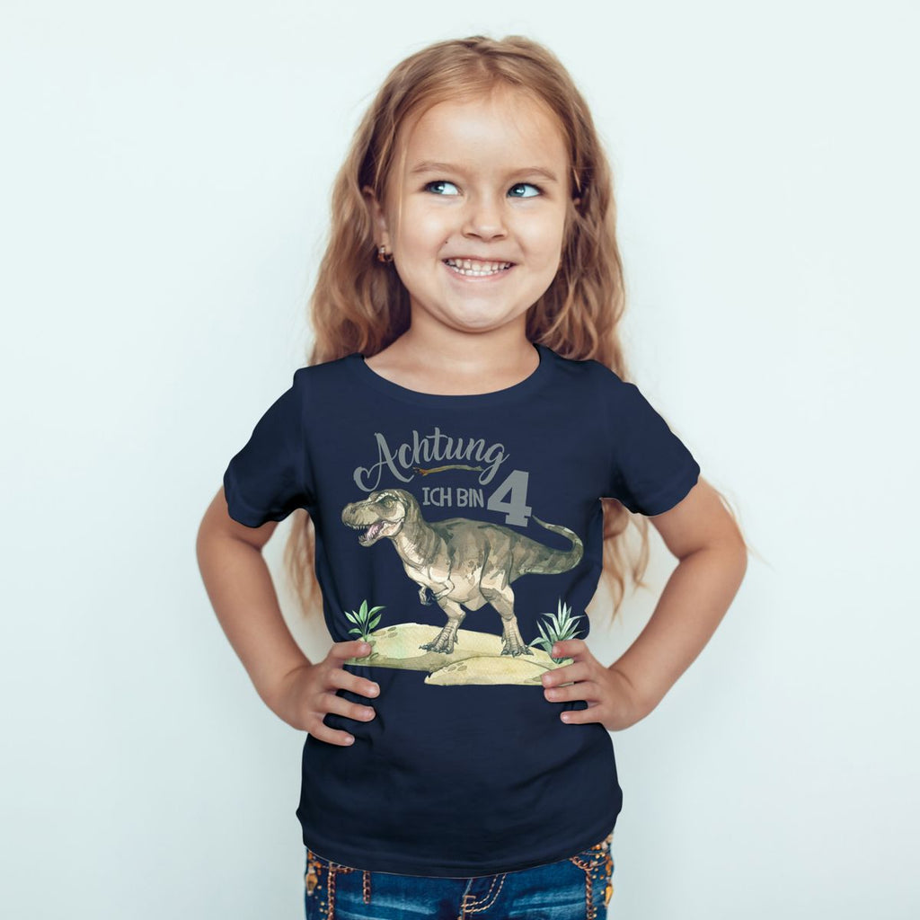 Kinder T-Shirt Achtung ich bin 4 - T-Rex - von Mikalino