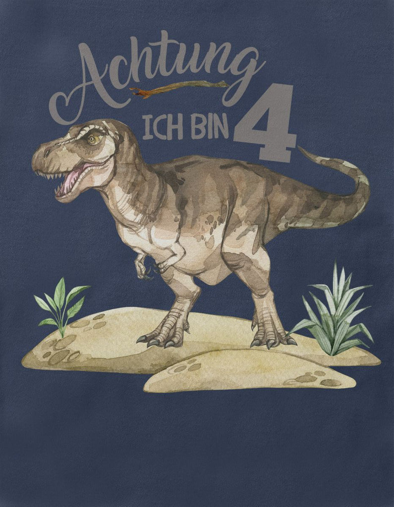 Kinder T-Shirt Achtung ich bin 4 - T-Rex - von Mikalino