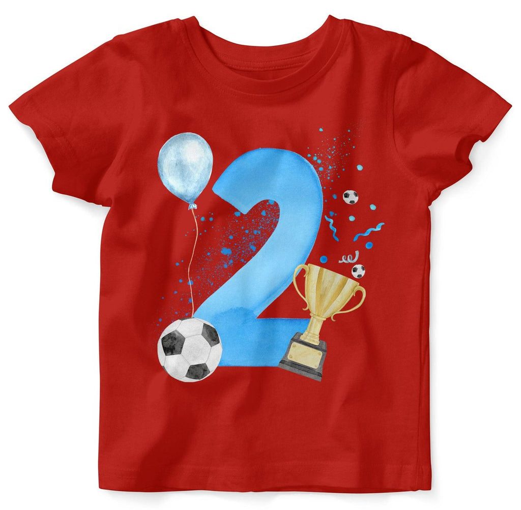 Baby / Kinder T-Shirt mit Spruch Ich bin 2 Geburtstag - Fussball - von Mikalino