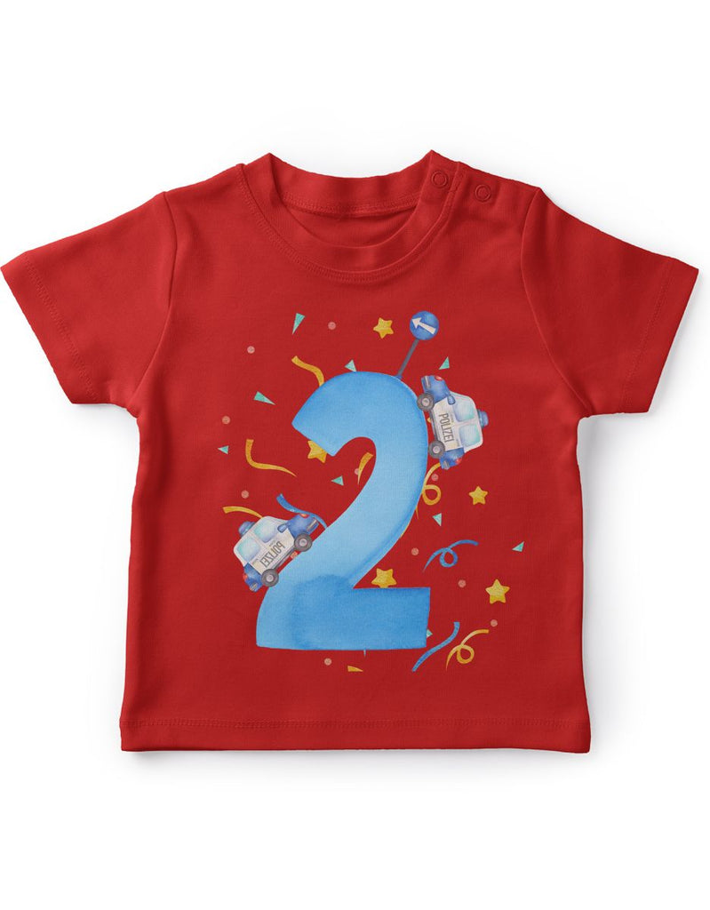 Baby / Kinder T-Shirt mit Spruch Ich bin 2 - Polizei - von Mikalino