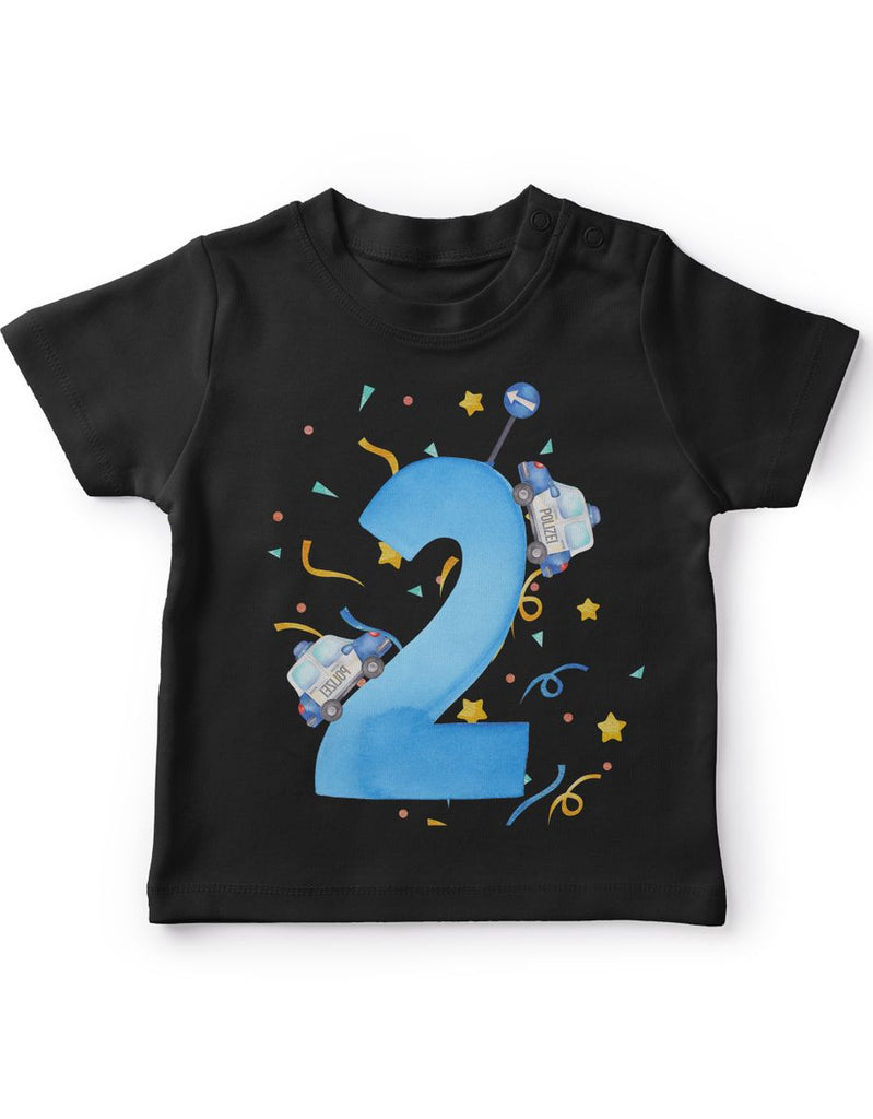 Baby / Kinder T-Shirt mit Spruch Ich bin 2 - Polizei - von Mikalino