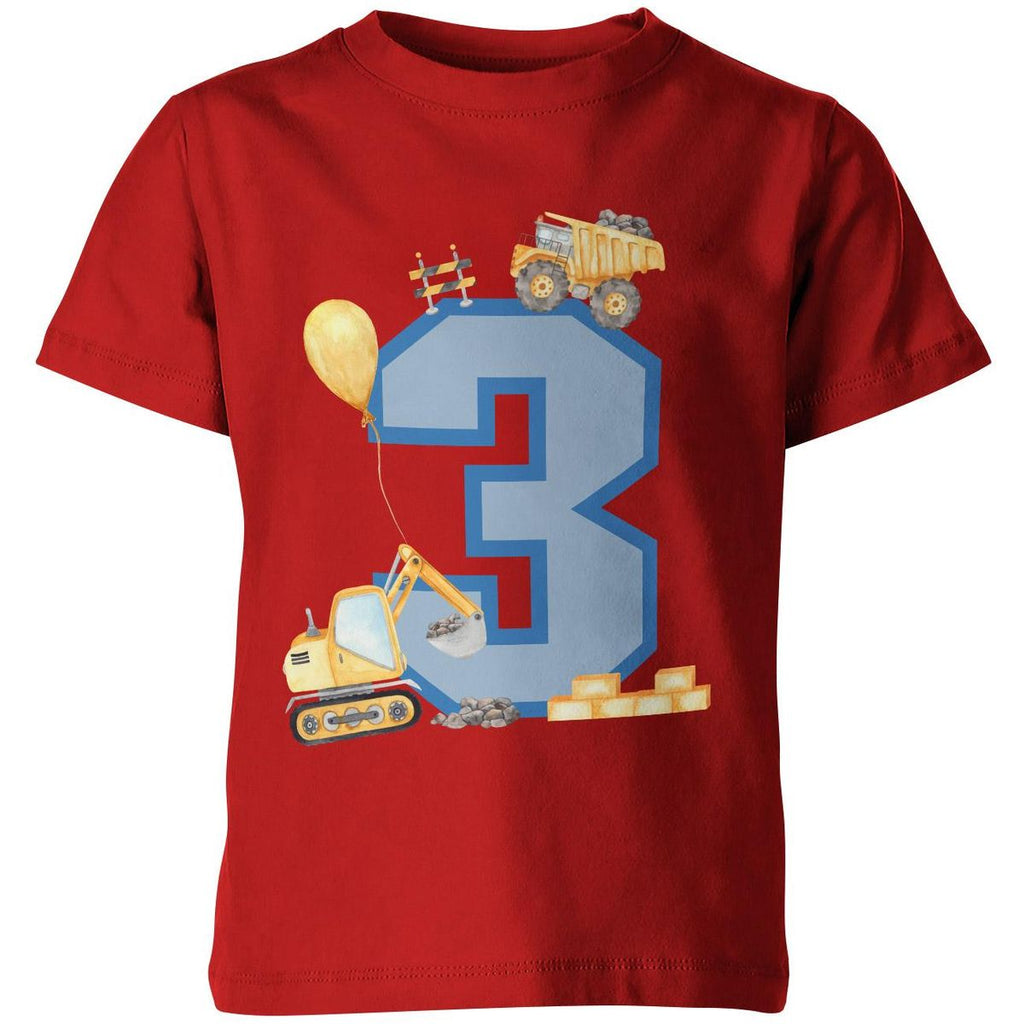 Kinder T-Shirt 3 Geburtstag Baustelle - von Mikalino