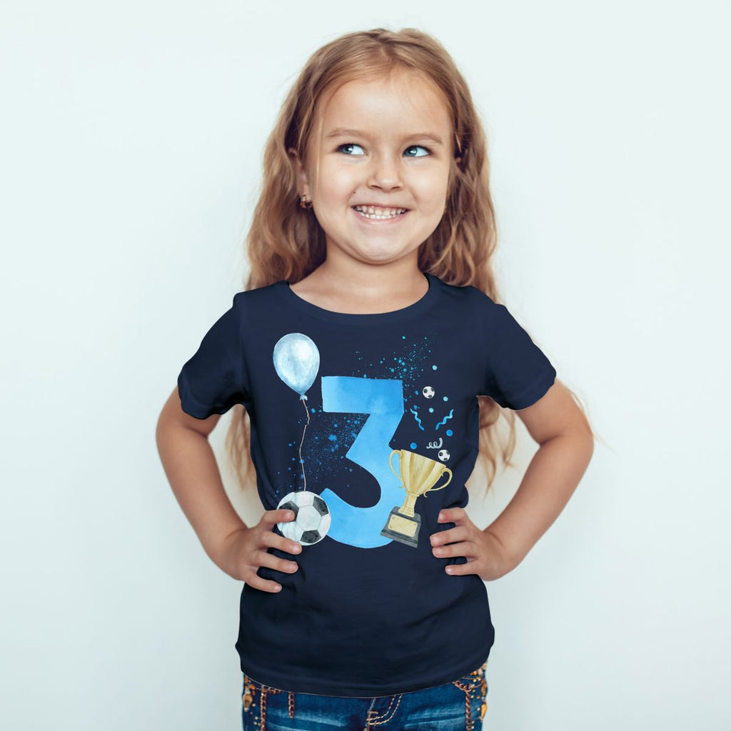 Kinder T-Shirt 3 Geburtstag Fussball - von Mikalino