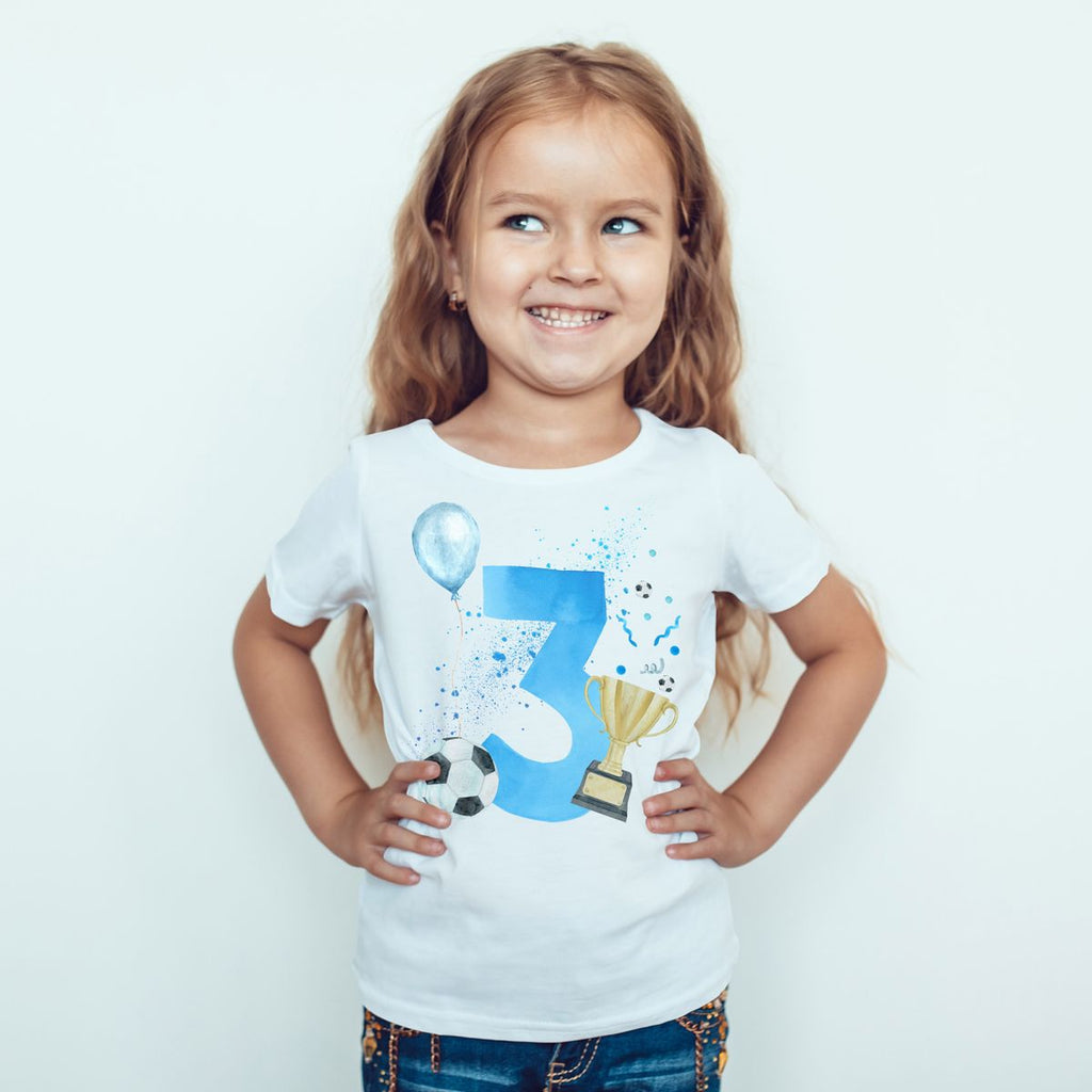 Kinder T-Shirt 3 Geburtstag Fussball - von Mikalino