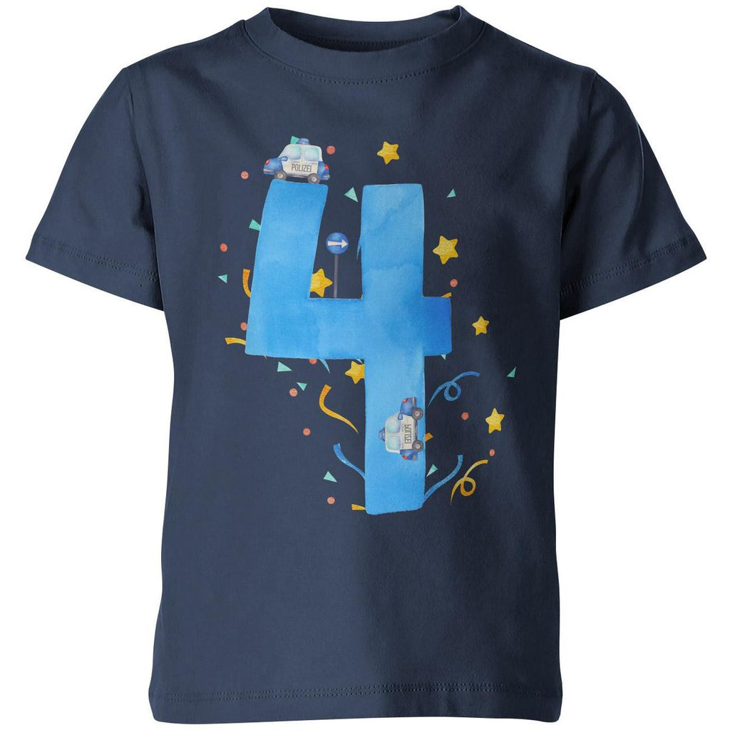 Kinder T-Shirt 4 Geburtstag Polizei - von Mikalino