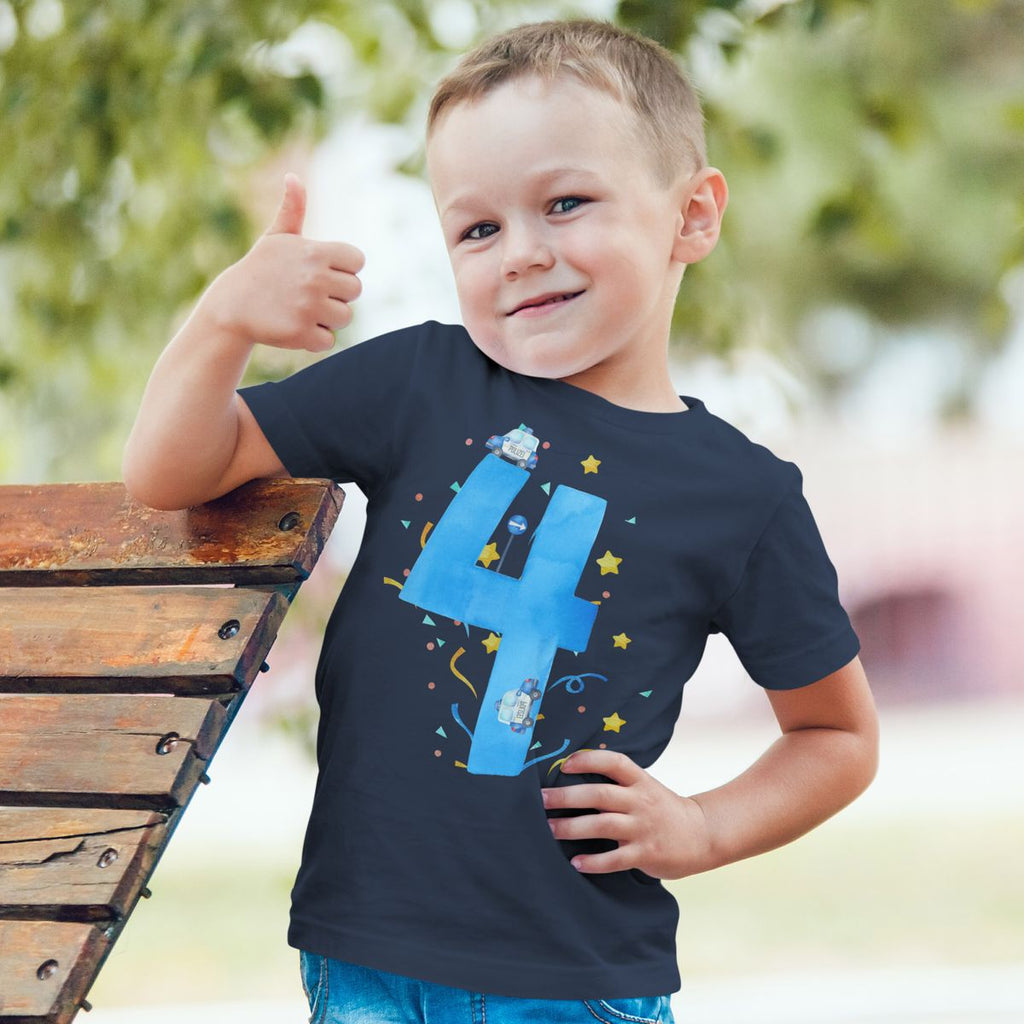 Kinder T-Shirt 4 Geburtstag Polizei - von Mikalino