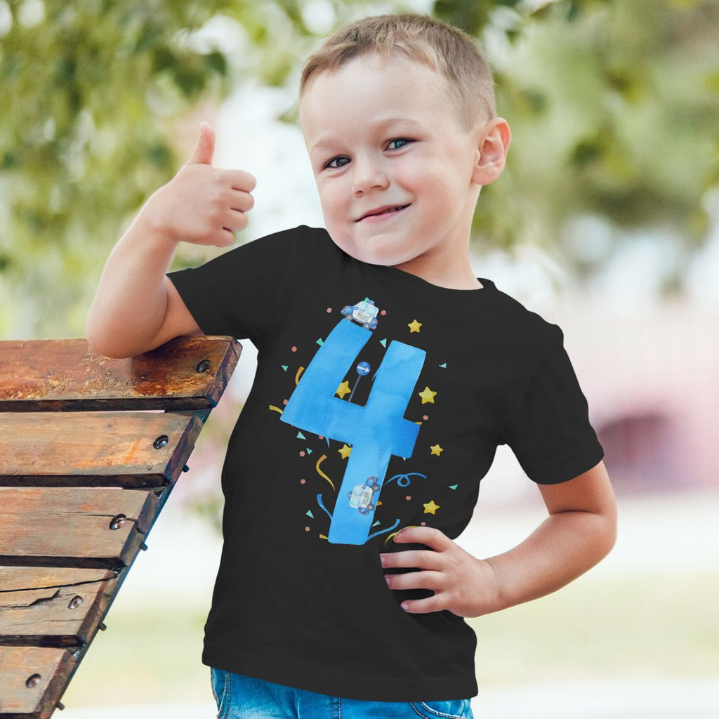 Kinder T-Shirt 4 Geburtstag Polizei - von Mikalino