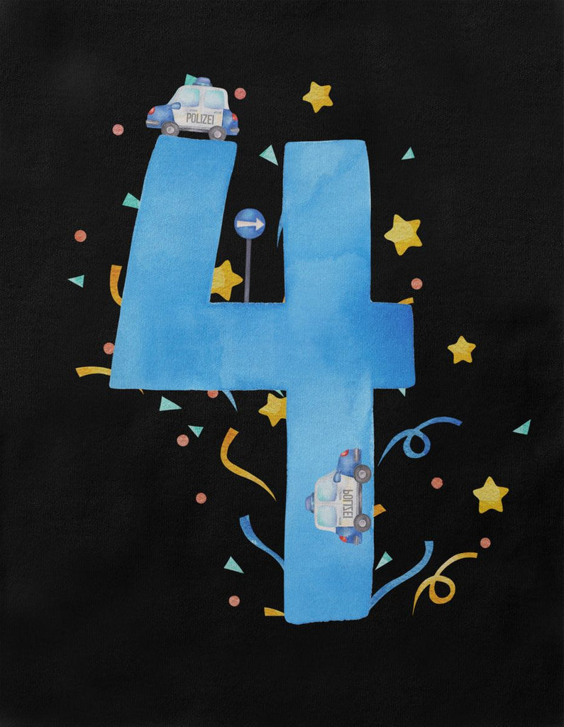 Kinder T-Shirt 4 Geburtstag Polizei - von Mikalino