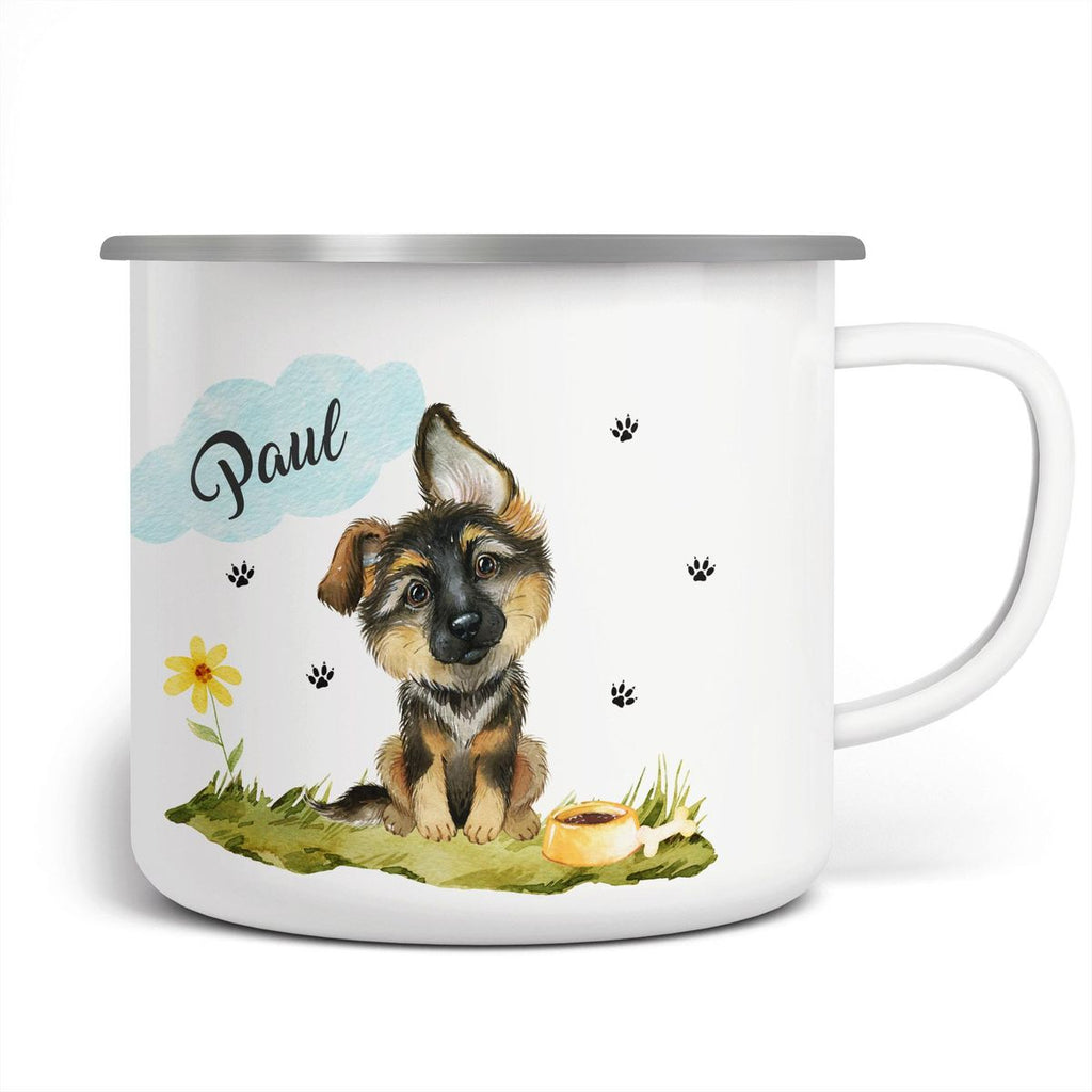 Emaille Tasse Mein bester Freund ist ein Schäferhund personalisiert mit Wunschname - von Mikalino