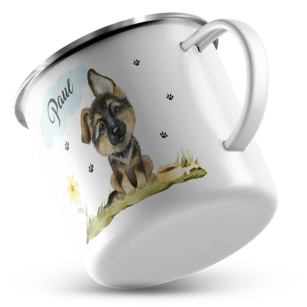 Emaille Tasse Mein bester Freund ist ein Schäferhund personalisiert mit Wunschname - von Mikalino