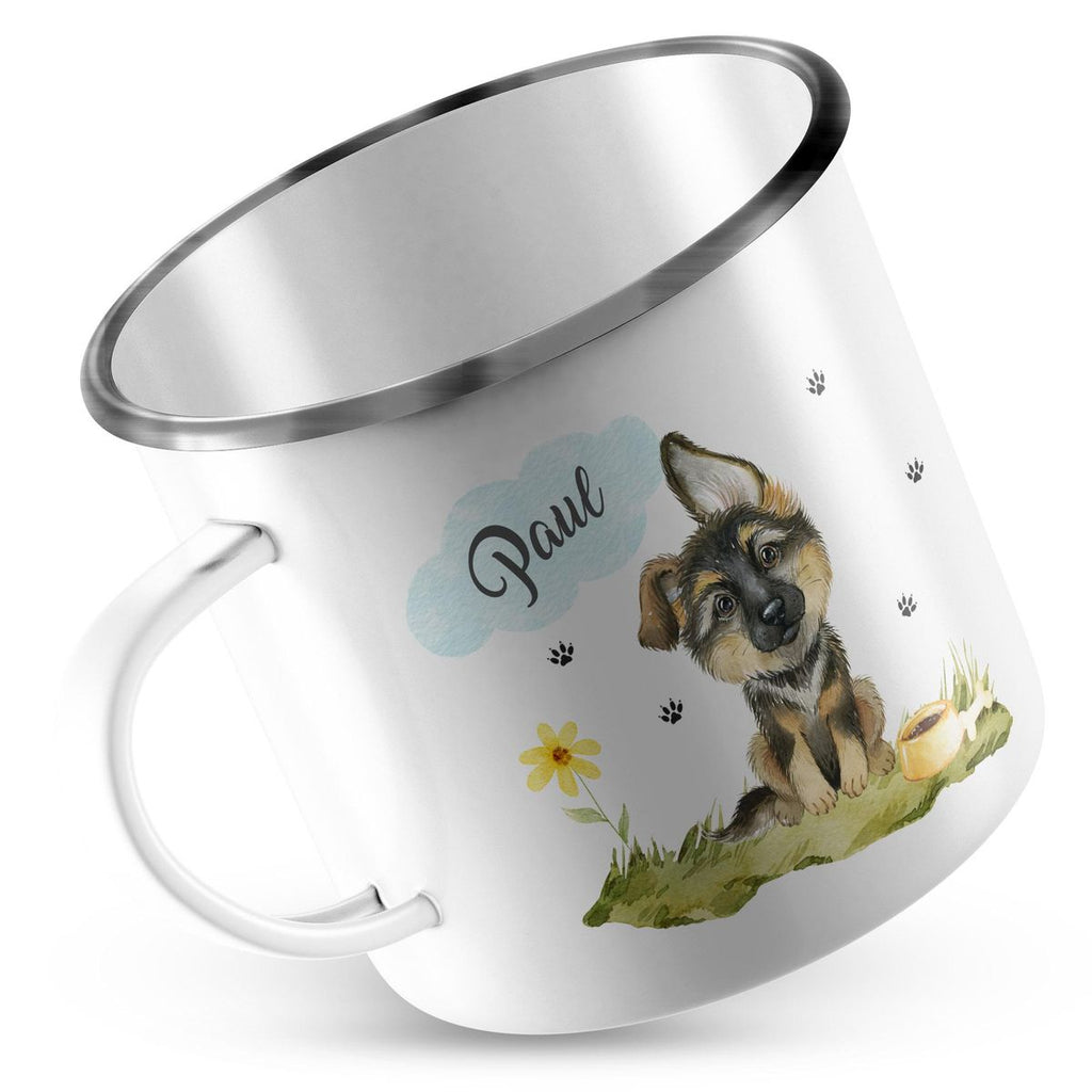 Emaille Tasse Mein bester Freund ist ein Schäferhund personalisiert mit Wunschname - von Mikalino