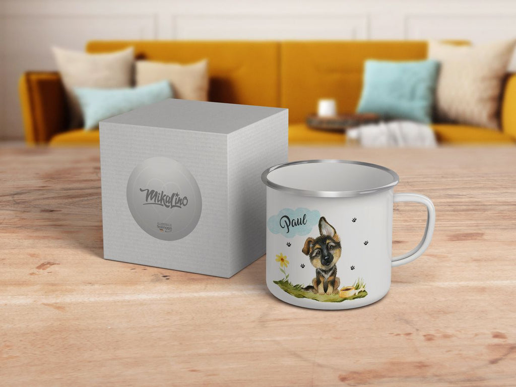 Emaille Tasse Mein bester Freund ist ein Schäferhund personalisiert mit Wunschname - von Mikalino