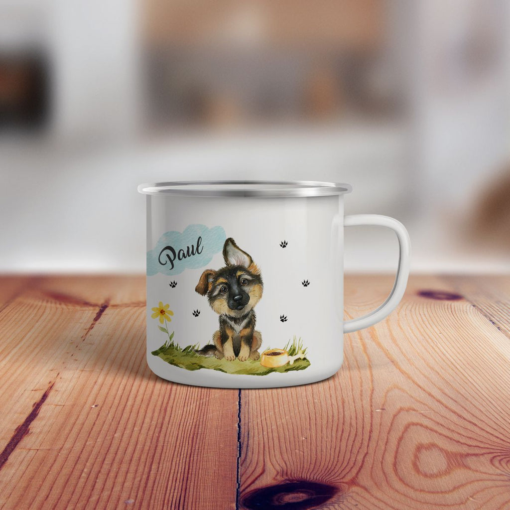 Emaille Tasse Mein bester Freund ist ein Schäferhund personalisiert mit Wunschname - von Mikalino