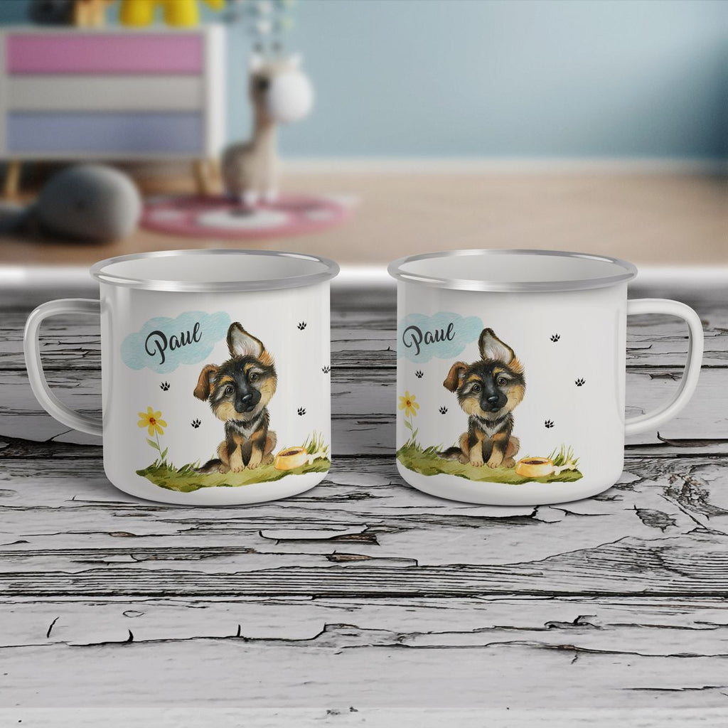 Emaille Tasse Mein bester Freund ist ein Schäferhund personalisiert mit Wunschname - von Mikalino