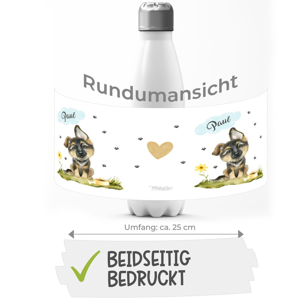 Thermo Trinkflasche Mein bester Freund ist ein Schäferhund personalisiert mit Wunschname - von Mikalino