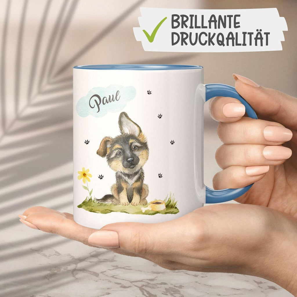 Keramik Tasse Mein bester Freund ist ein Schäferhund personalisiert mit Wunschname - von Mikalino