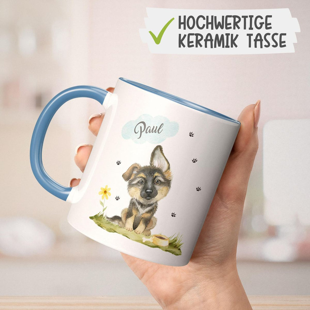 Keramik Tasse Mein bester Freund ist ein Schäferhund personalisiert mit Wunschname - von Mikalino