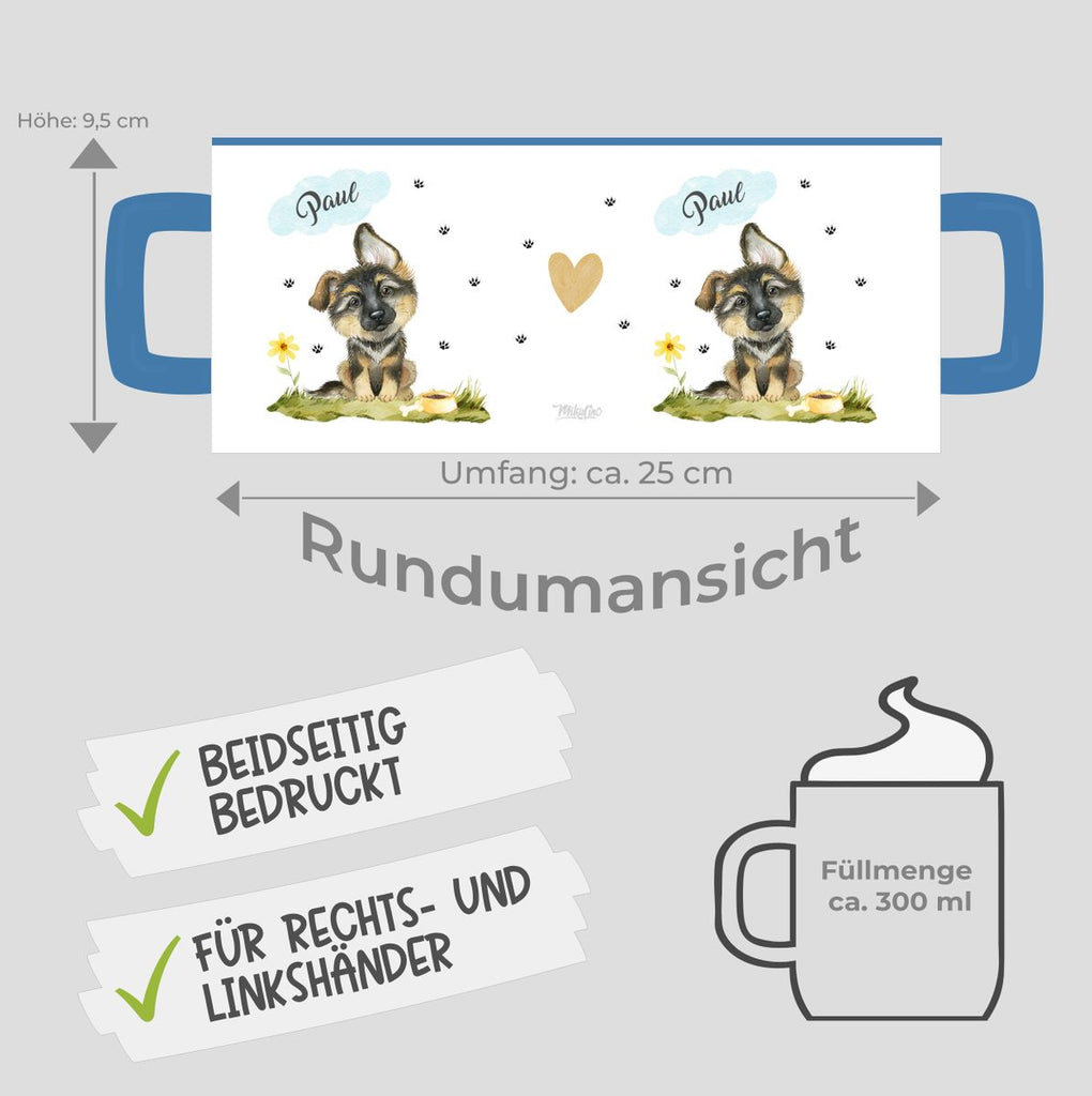 Keramik Tasse Mein bester Freund ist ein Schäferhund personalisiert mit Wunschname - von Mikalino