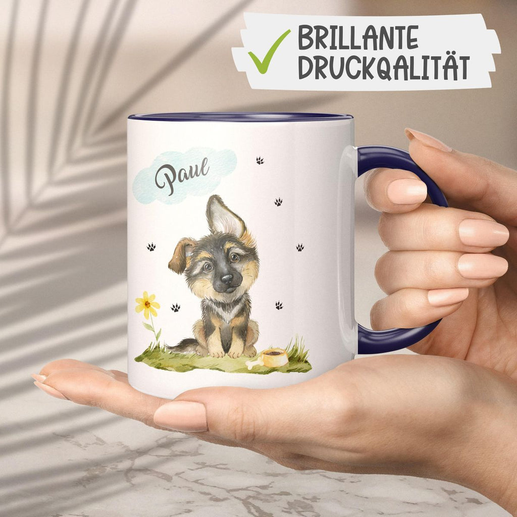 Keramik Tasse Mein bester Freund ist ein Schäferhund personalisiert mit Wunschname - von Mikalino