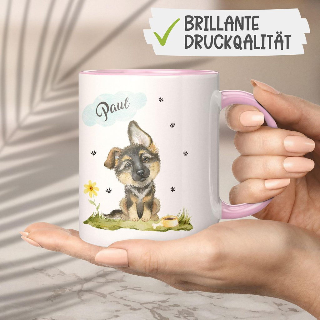 Keramik Tasse Mein bester Freund ist ein Schäferhund personalisiert mit Wunschname - von Mikalino