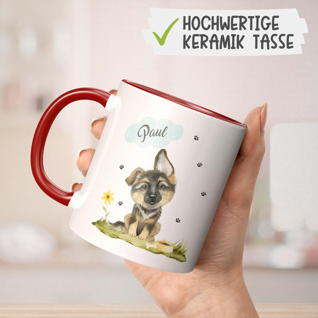 Keramik Tasse Mein bester Freund ist ein Schäferhund personalisiert mit Wunschname - von Mikalino