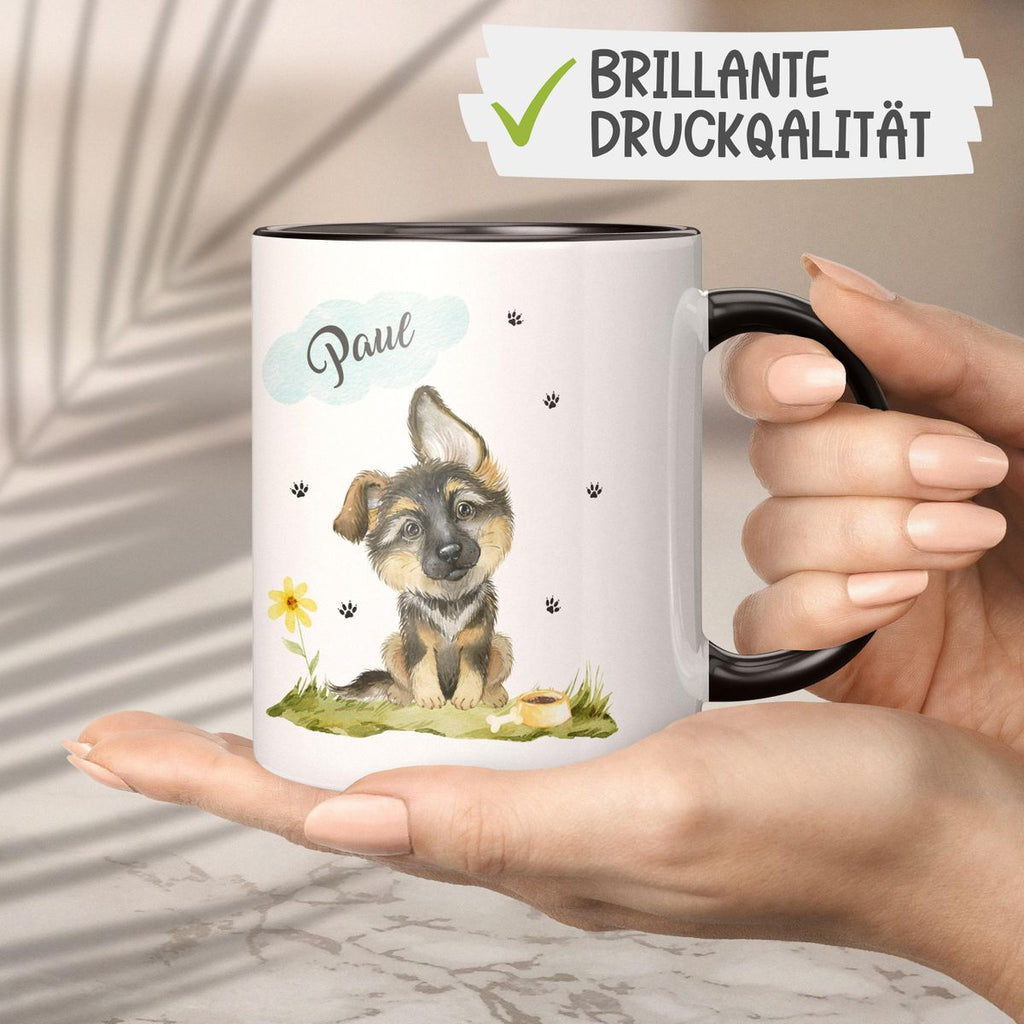 Keramik Tasse Mein bester Freund ist ein Schäferhund personalisiert mit Wunschname - von Mikalino