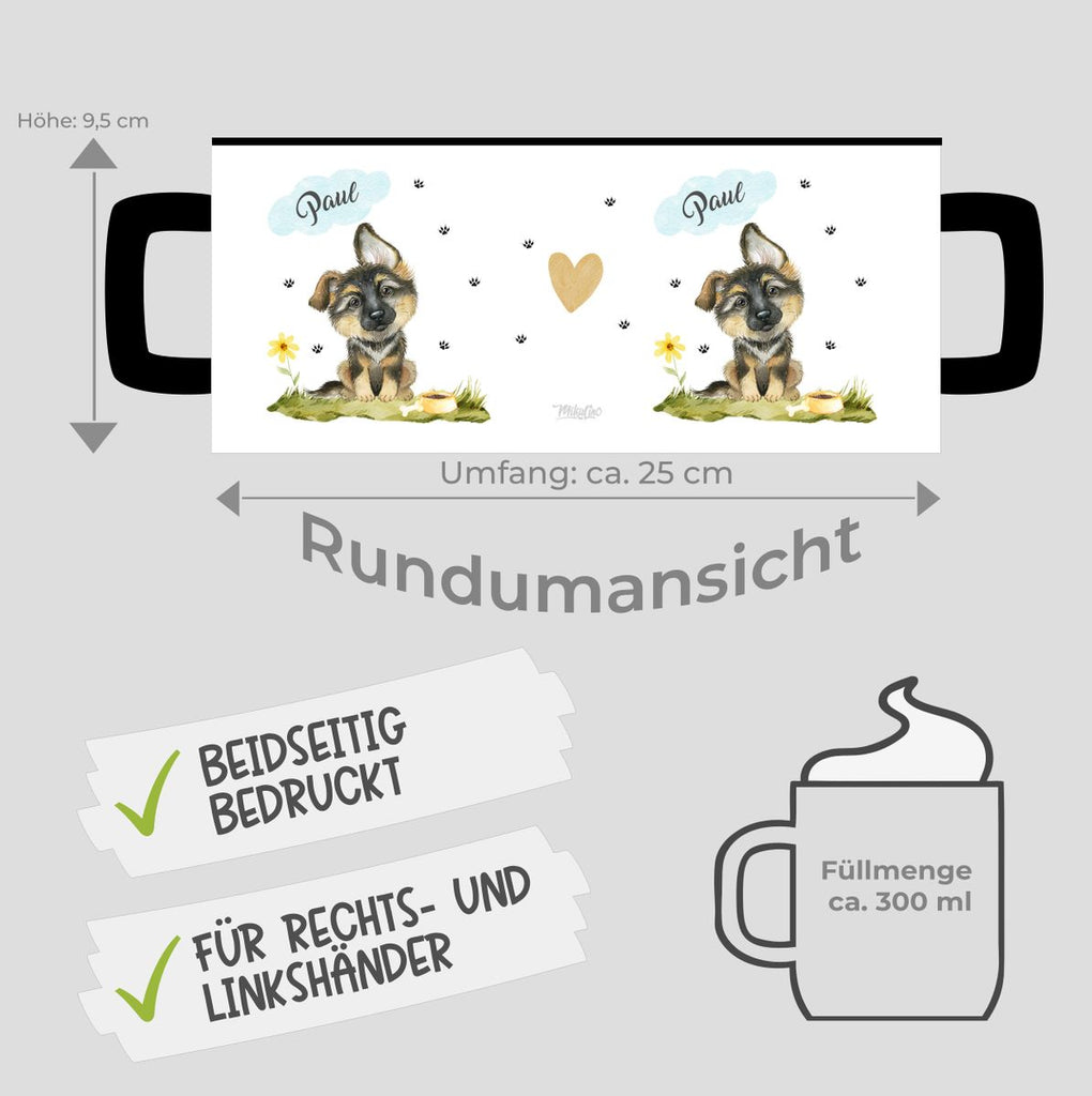 Keramik Tasse Mein bester Freund ist ein Schäferhund personalisiert mit Wunschname - von Mikalino