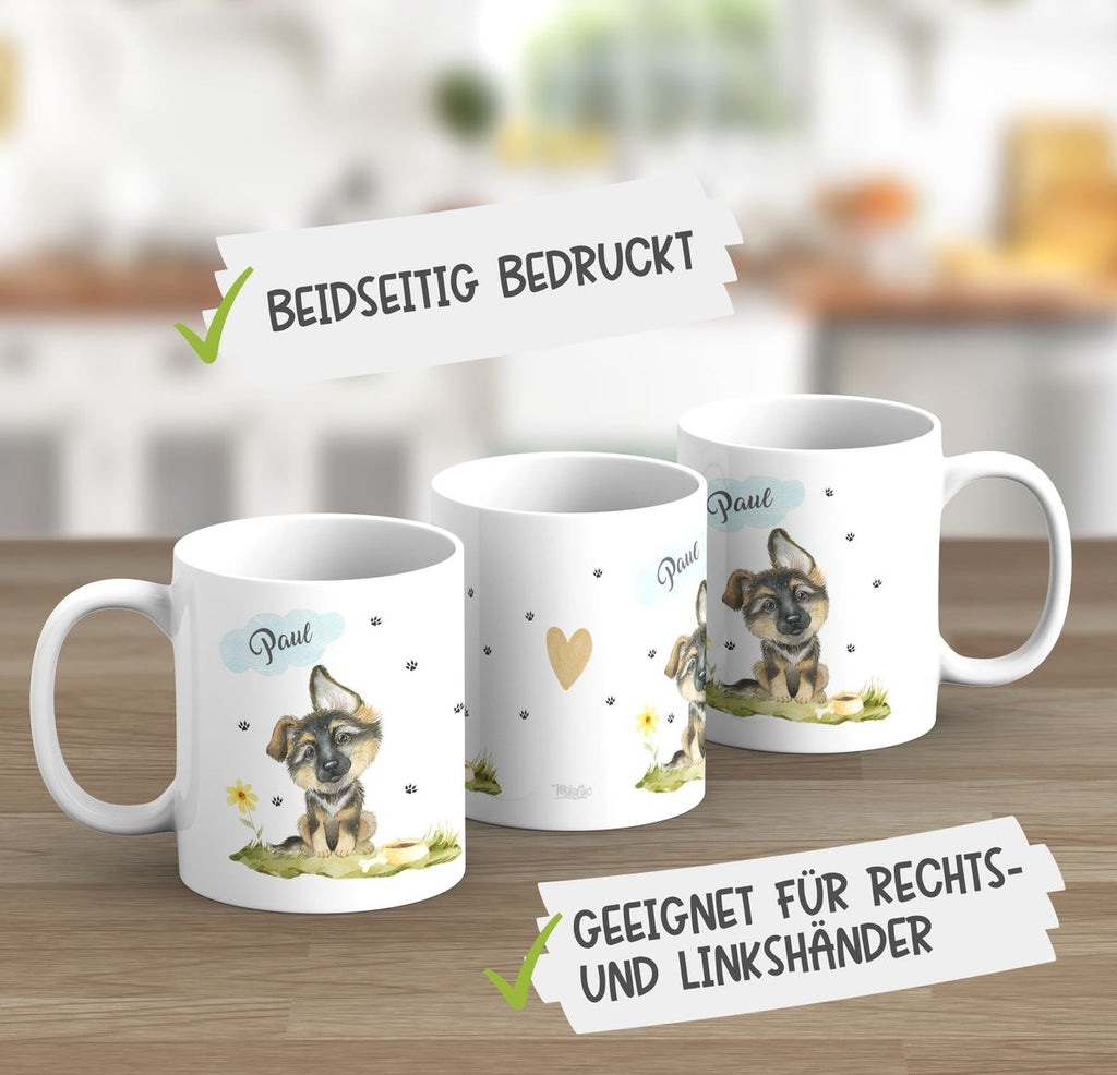 Keramik Tasse Mein bester Freund ist ein Schäferhund personalisiert mit Wunschname - von Mikalino