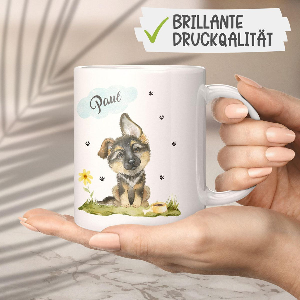 Keramik Tasse Mein bester Freund ist ein Schäferhund personalisiert mit Wunschname - von Mikalino