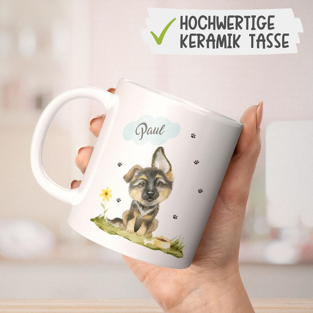 Keramik Tasse Mein bester Freund ist ein Schäferhund personalisiert mit Wunschname - von Mikalino