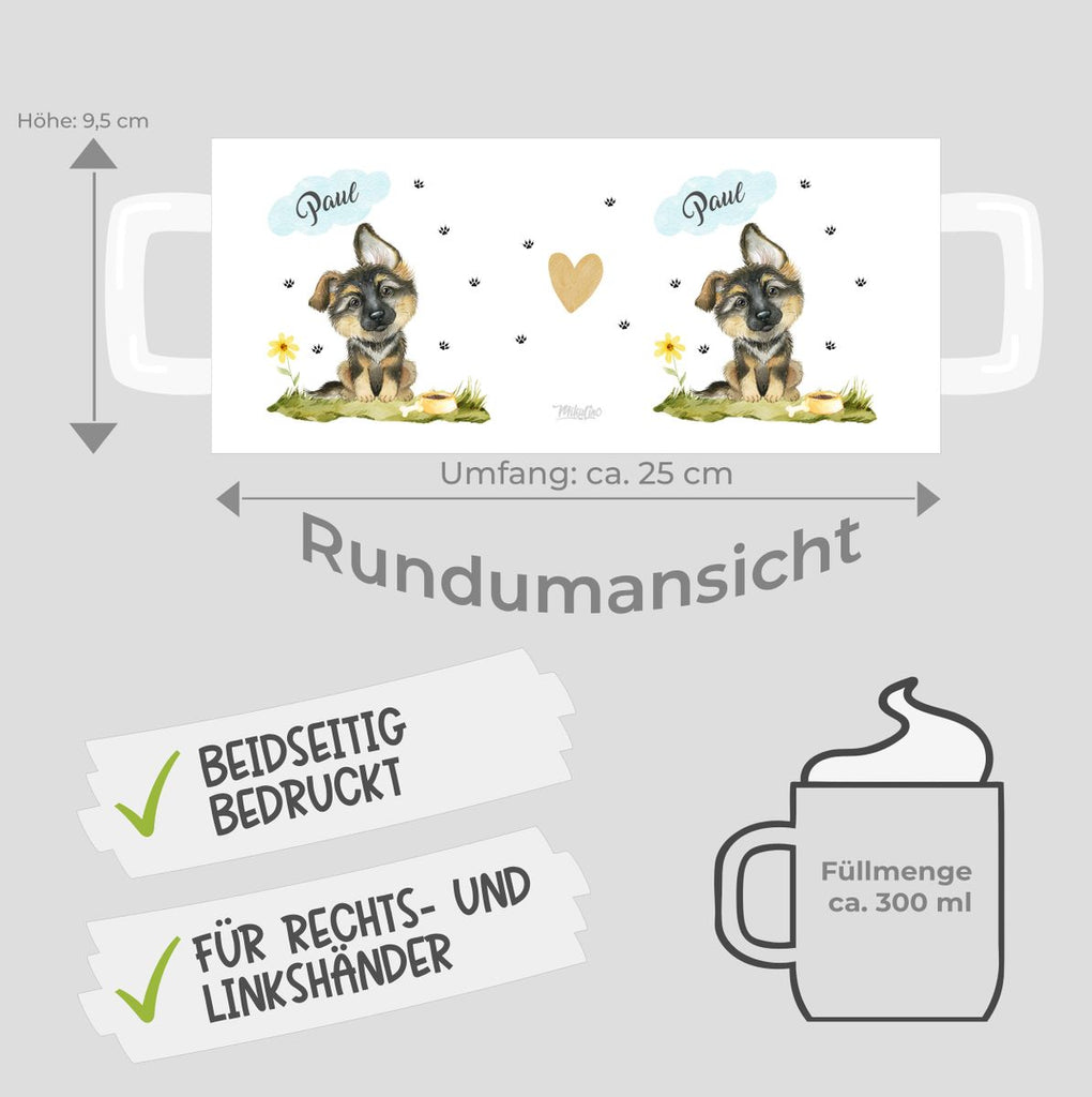 Keramik Tasse Mein bester Freund ist ein Schäferhund personalisiert mit Wunschname - von Mikalino