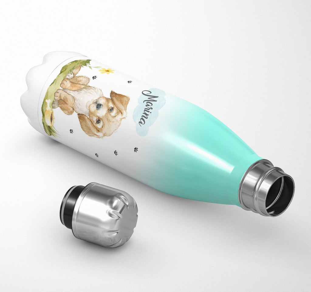 Thermo Trinkflasche Mein bester Freund ist ein Golden Retriever personalisiert mit Wunschname - von Mikalino