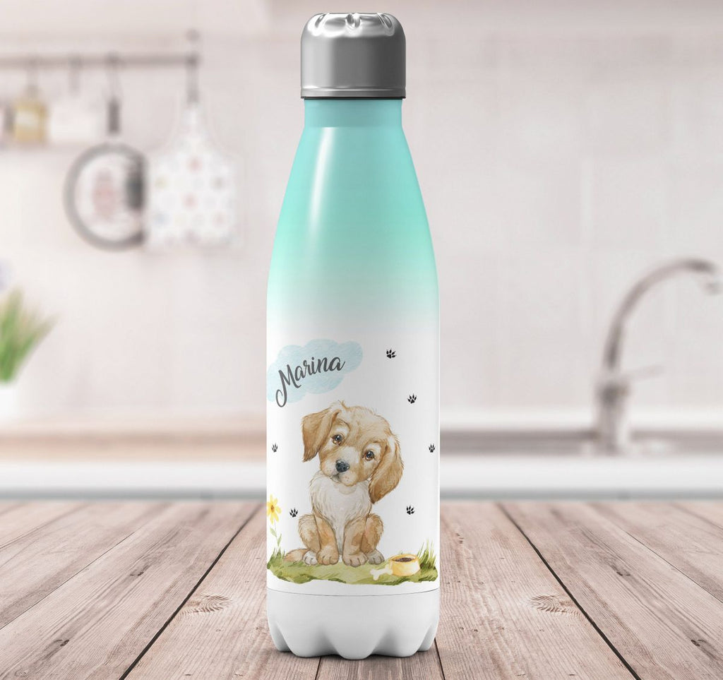 Thermo Trinkflasche Mein bester Freund ist ein Golden Retriever personalisiert mit Wunschname - von Mikalino