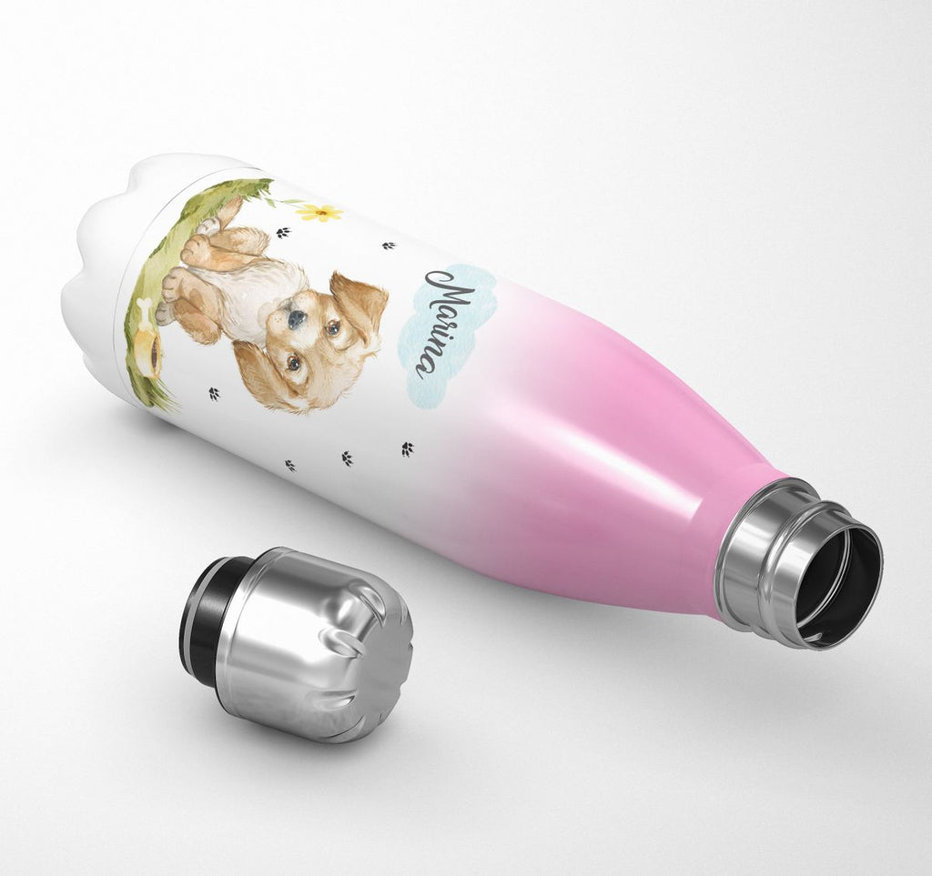 Thermo Trinkflasche Mein bester Freund ist ein Golden Retriever personalisiert mit Wunschname - von Mikalino