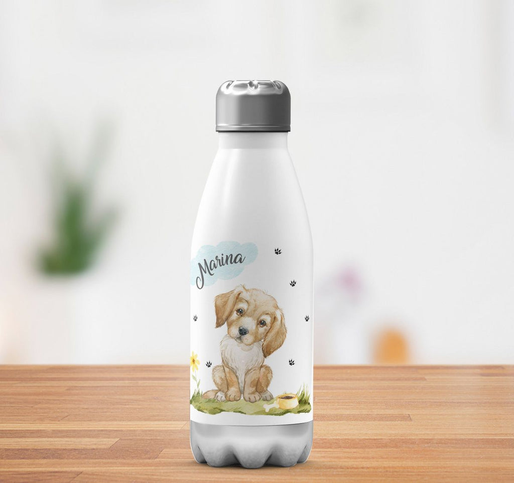 Thermo Trinkflasche Mein bester Freund ist ein Golden Retriever personalisiert mit Wunschname - von Mikalino