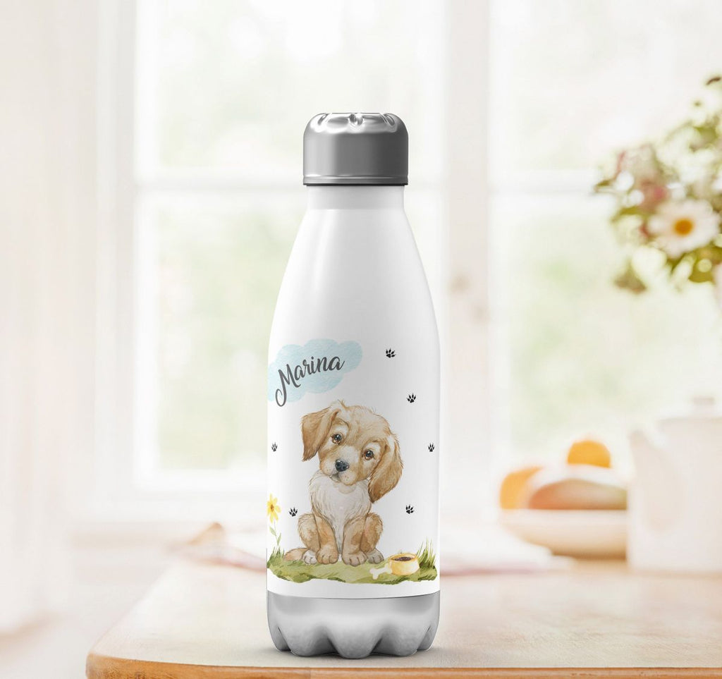 Thermo Trinkflasche Mein bester Freund ist ein Golden Retriever personalisiert mit Wunschname - von Mikalino