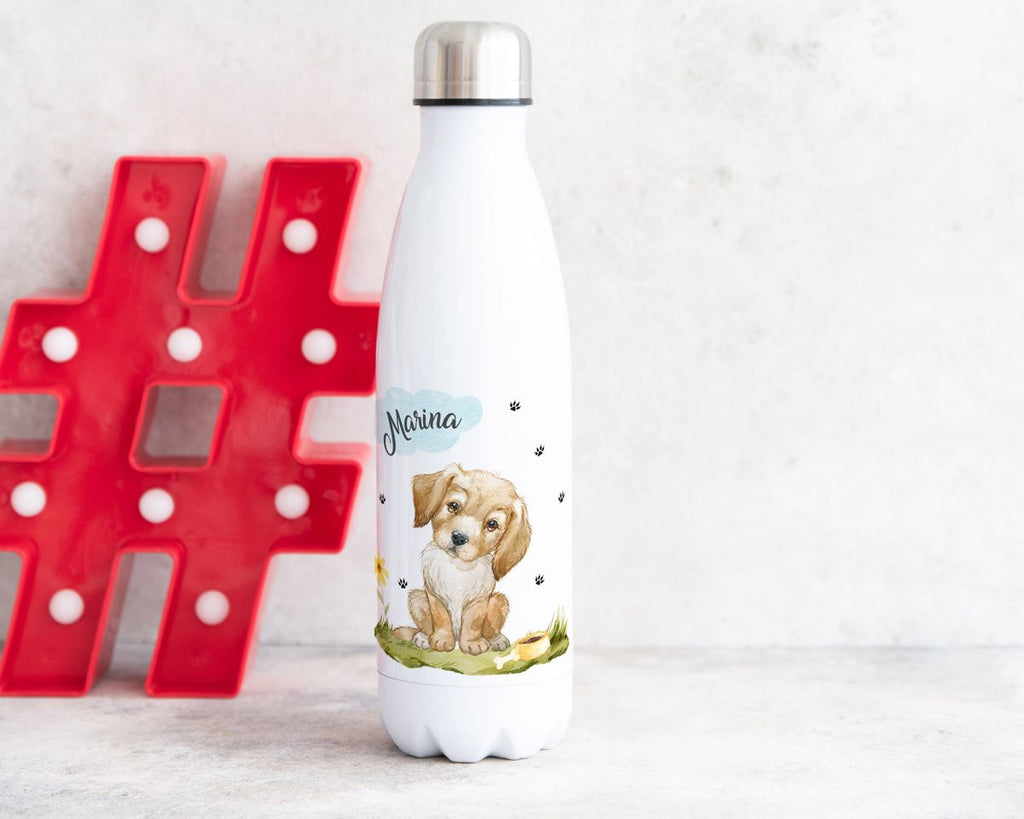 Thermo Trinkflasche Mein bester Freund ist ein Golden Retriever personalisiert mit Wunschname - von Mikalino