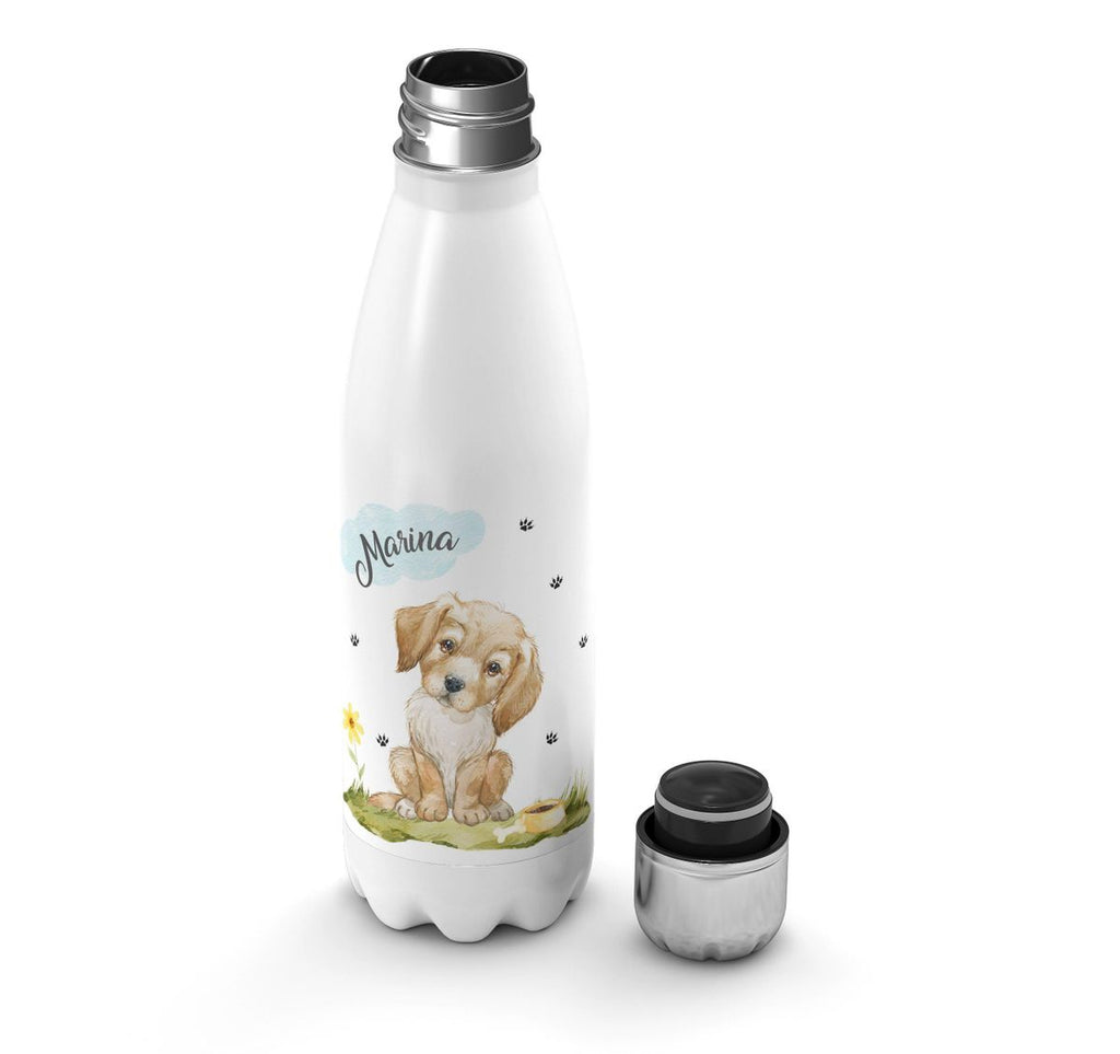 Thermo Trinkflasche Mein bester Freund ist ein Golden Retriever personalisiert mit Wunschname - von Mikalino