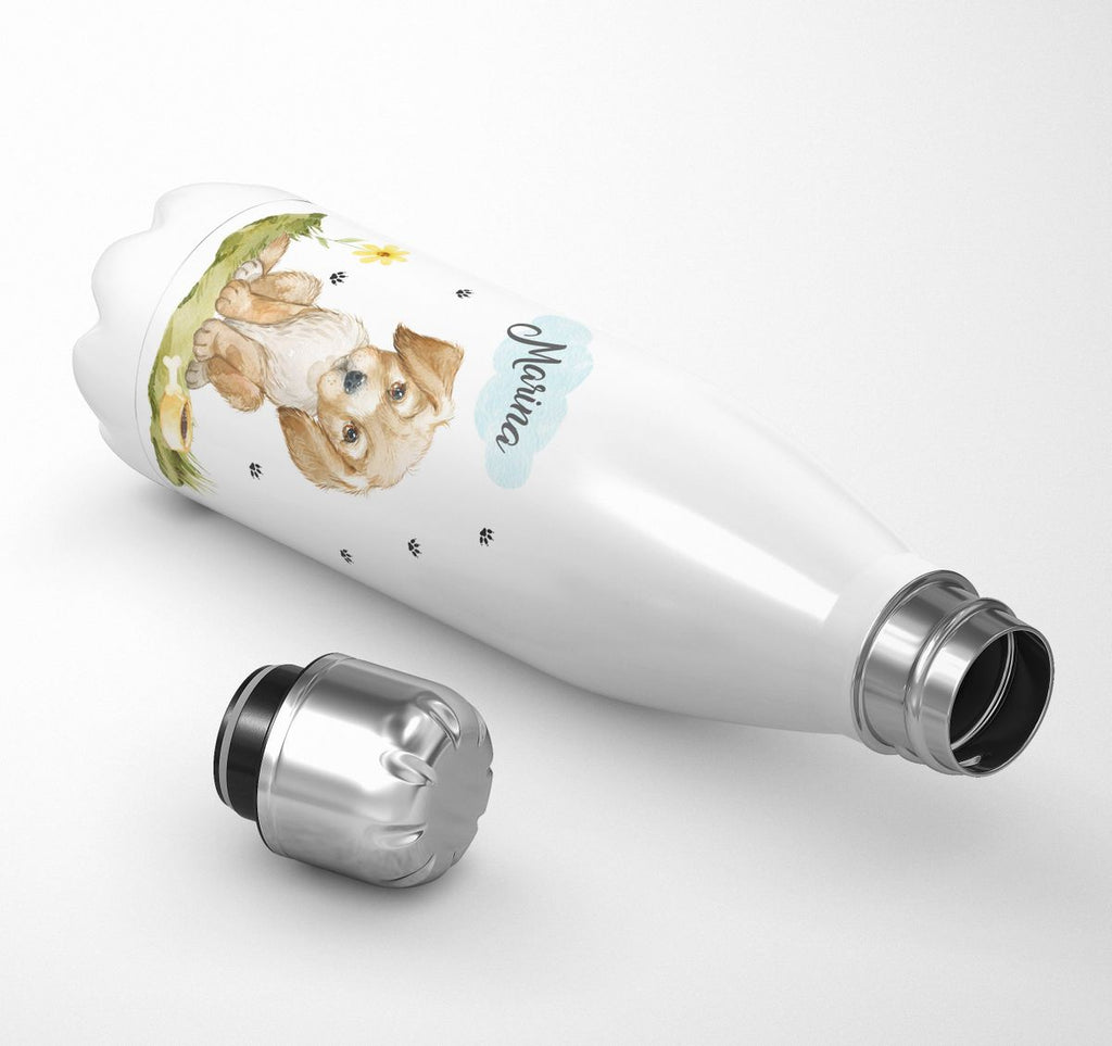 Thermo Trinkflasche Mein bester Freund ist ein Golden Retriever personalisiert mit Wunschname - von Mikalino