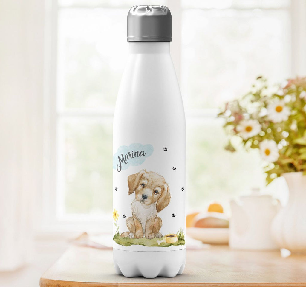 Thermo Trinkflasche Mein bester Freund ist ein Golden Retriever personalisiert mit Wunschname - von Mikalino