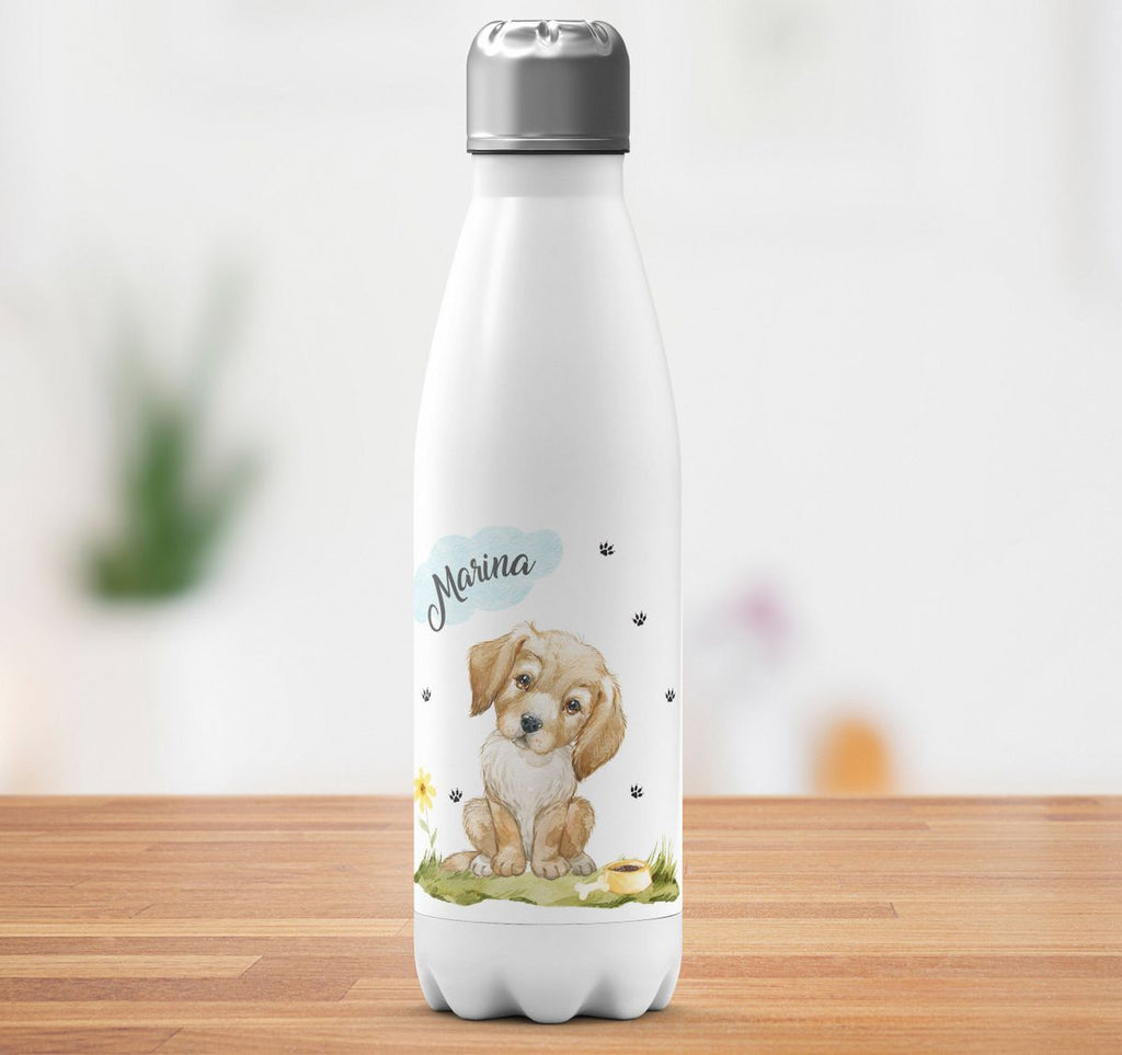 Thermo Trinkflasche Mein bester Freund ist ein Golden Retriever personalisiert mit Wunschname - von Mikalino